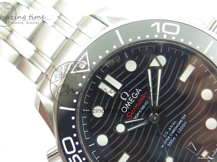 0502 EasyCare Seamaster Diver 300M ORF 1:1 Best Edition Black Ceramic Black Dial on SS Bracelet A 7870